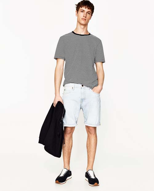 Джинсовые бриджи от Zara 2017 для модников мужские бриджи 2017 Зара