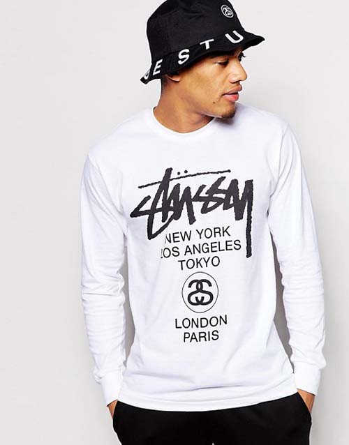 Мужская белая футболка Stussy белая футболка Stussy фото